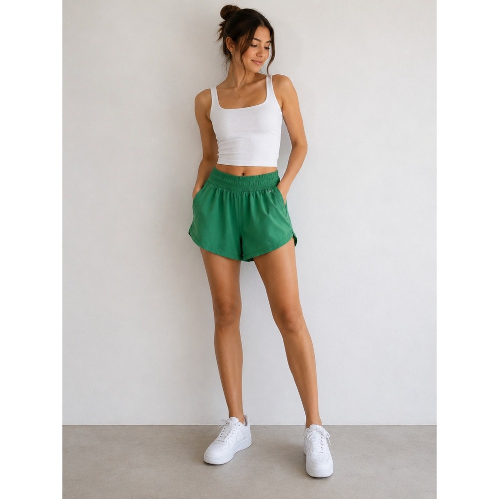 DSG Women Stride High-Rise Short XS Green Iridescent Running Athletic Gorpcore